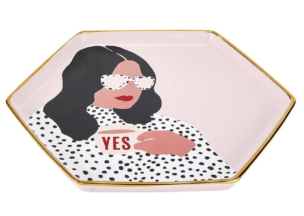 Yes, Girl Hexagon Mug & Saucer Set