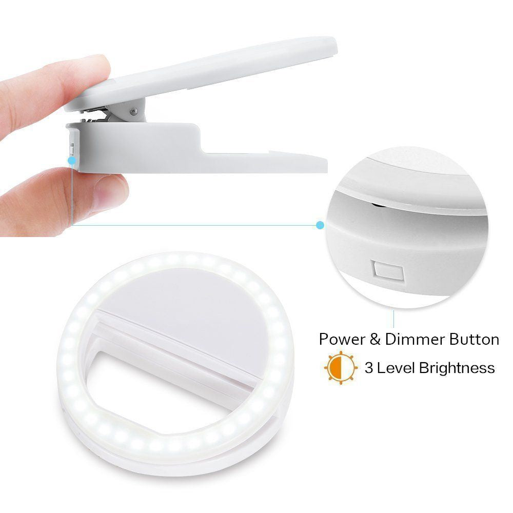 Portable Selfie Ring Clip-On for Phone