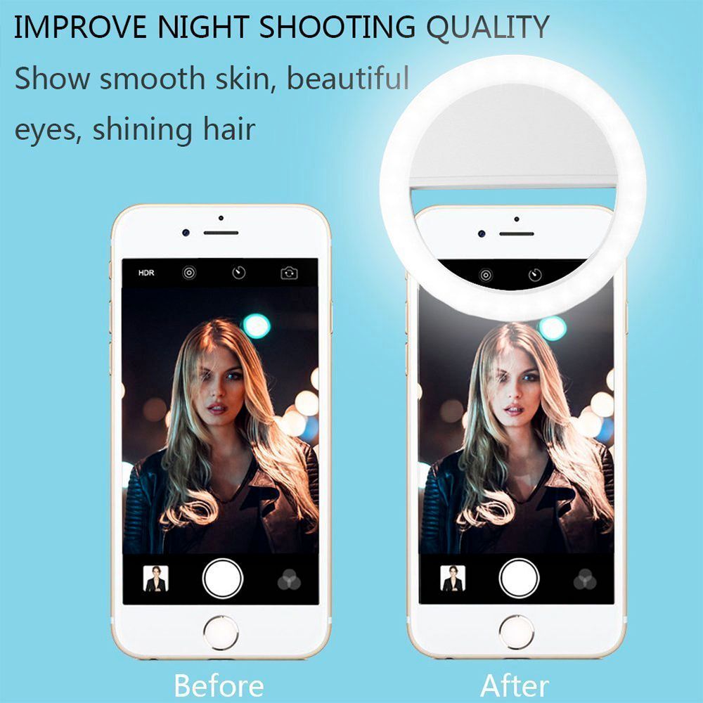 Portable Selfie Ring Clip-On for Phone