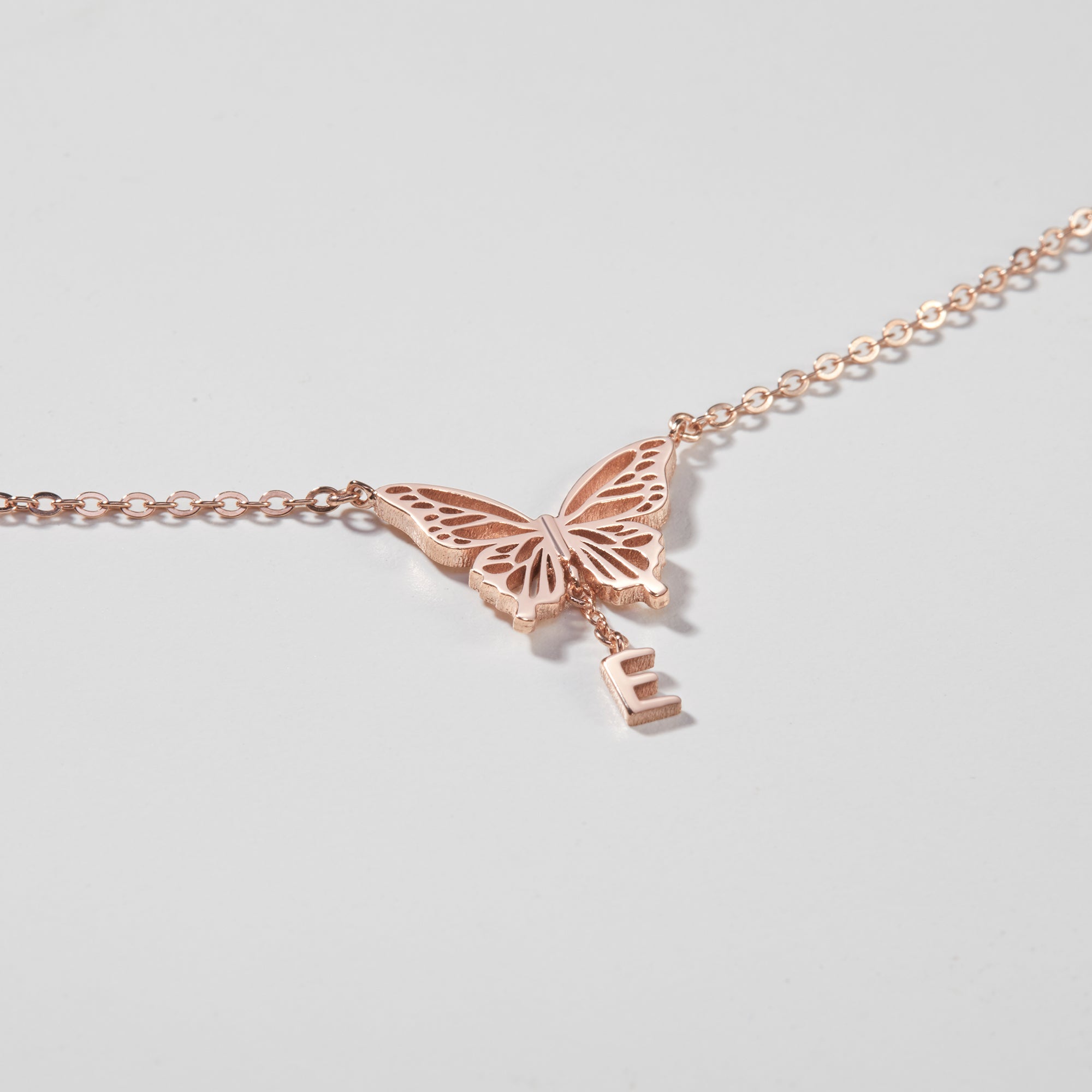Custom Initial Butterfly Necklace