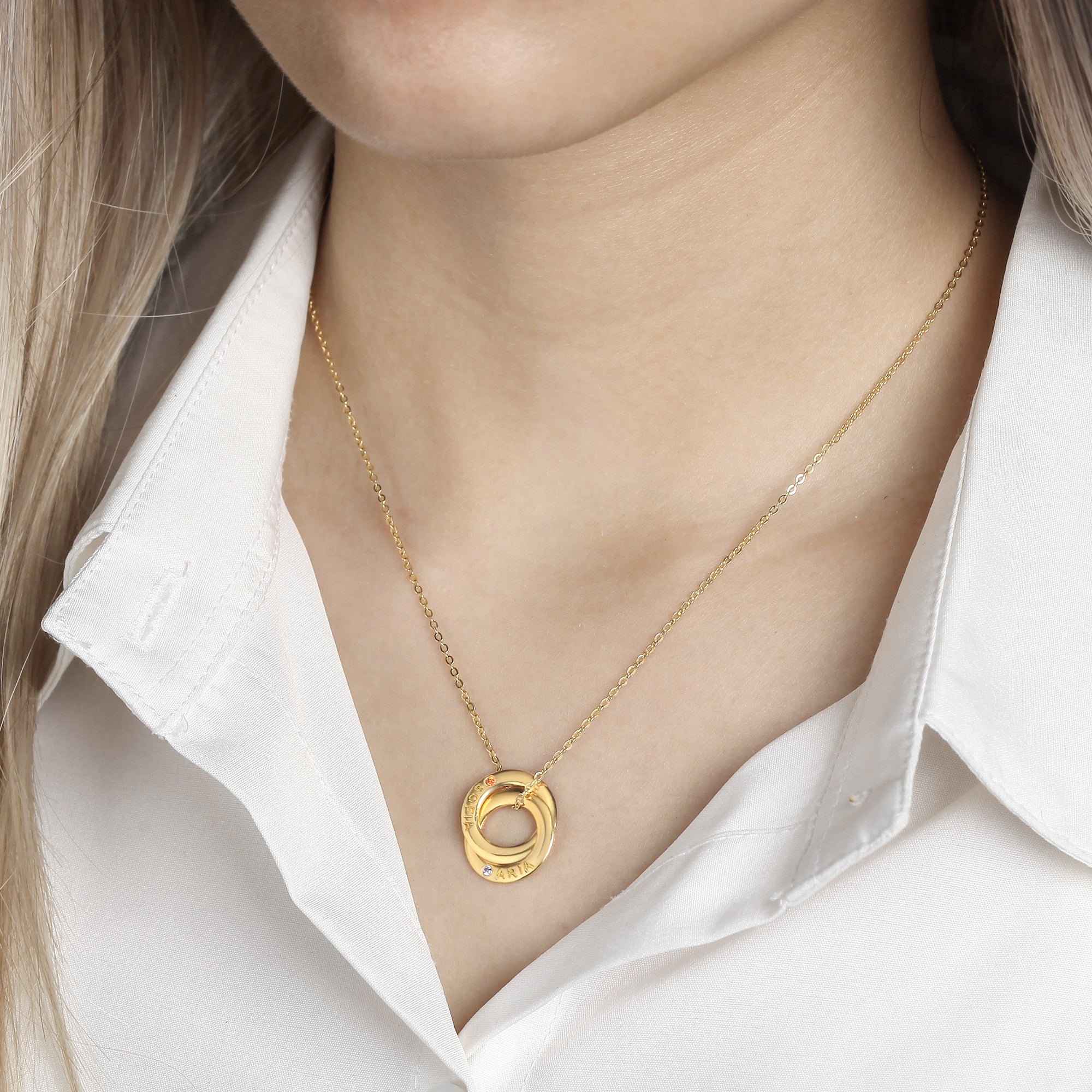 Personalized Necklace with Names & Birthstones